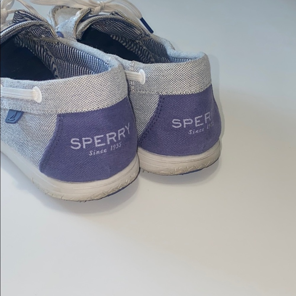 Sperry soft canvas boat shoes blue and white 7 - Picture 5 of 8